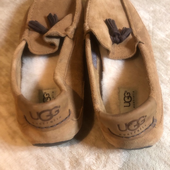 UGG Australia ‘Boylan’ Tassel Loafer Slippers Chestnut Suede Mens 10M - Picture 7 of 7
